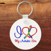 Porte-clés Autisme J'Aime Mon Fils Autiste (Recto)