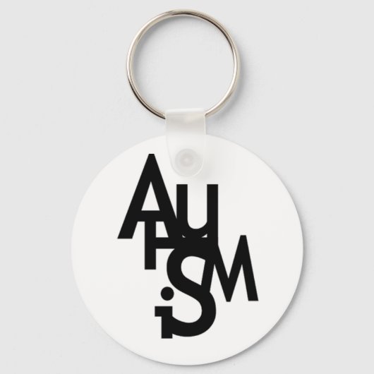 Porte-clés Autisme (Lettres Jumblées) (Recto)