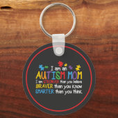 Porte-clés Autisme Maman Braver plus fort (Recto)
