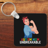 Porte-clés Autisme Maman Fier Indestructible Famille Autiste (Recto)
