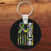 Porte-clés Autisme Papa Handicap Mois Handicap (Verso)