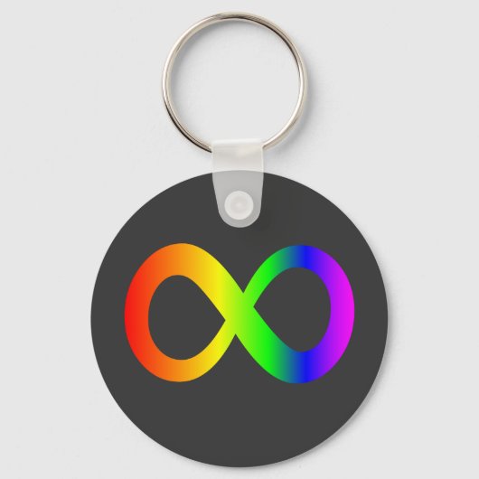 Porte-clés Autisme personnalisé Infinité arc-en-ciel Symbole  (Recto)