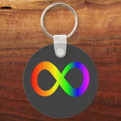 Porte-clés Autisme personnalisé Infinité arc-en-ciel Symbole  (Recto)