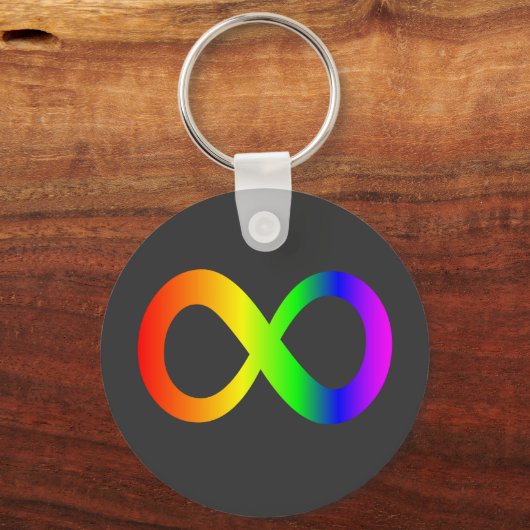 Porte-clés Autisme personnalisé Infinité arc-en-ciel Symbole (Recto)