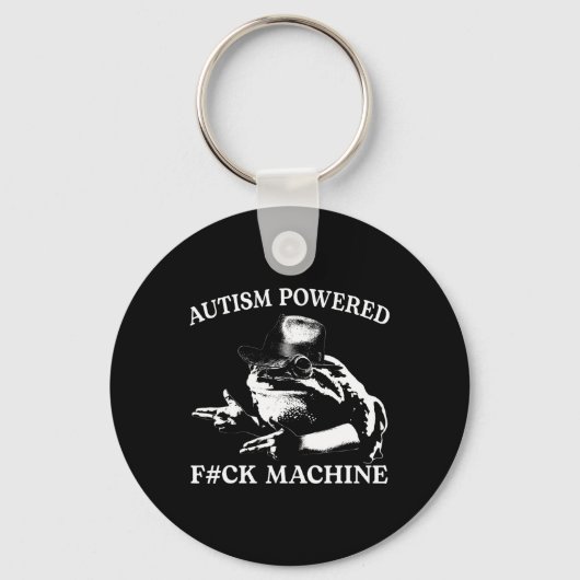 Porte-clés Autisme Powered F#ck Machine Drôle Mème Frog Autis (Recto)