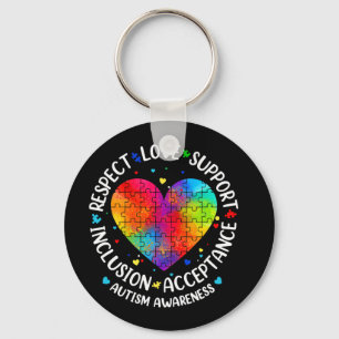 Porte-clés Autisme Respect Amour Inclusion Acceptation Sensib
