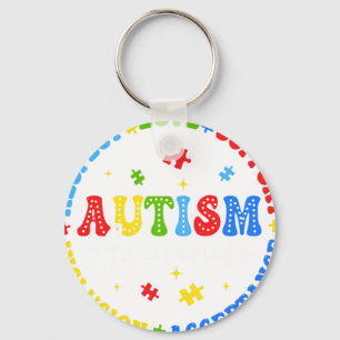 Porte-clés Autisme Sensibilisation Respect Amour Soutien Bleu