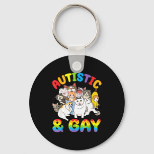 Porte-clés Autiste et gay drôle de mème de chats qui pleurent