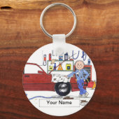 Porte-clés Auto Mechanic - Dessin masculin par PrintedPerfect (Recto)