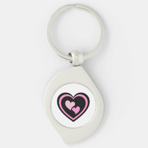Porte-clés Autocollant Cœur Rose.