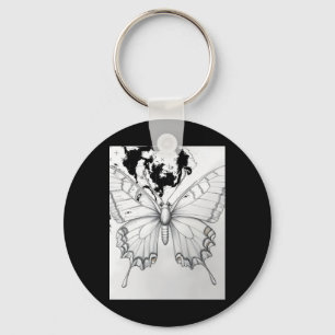 Porte-clés Autocollant de dessin au crayon de papillon monarq