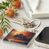 Porte-clés Automne/Automne/Halloween/Peinture rustique (Devant Droit)