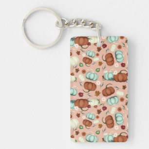 Porte-clés Automne Citrouille Floral