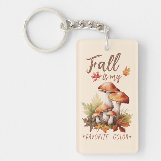 Porte-clés Automne Est Ma Couleur Préférée - Champignons & Fe (Devant)