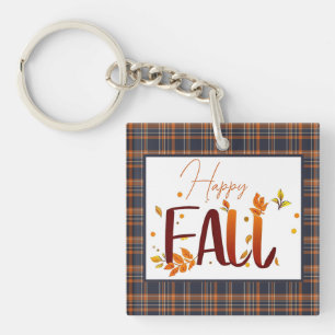 Porte-clés Automne/Feuilles/Rayures écossaises