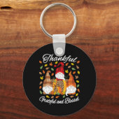 Porte-clés Automne Gnome Plaid Leopard Citrouille Thanksgivin (Recto)