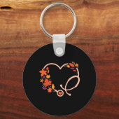 Porte-clés Automne Stethoscope Infirmière Thanksgiving Infirm (Recto)