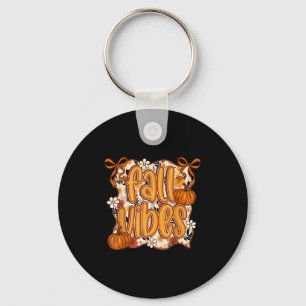 Porte-clés Automne Vibes Coquette Bow Citrouille Thanksgiving