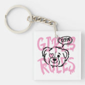 Porte-clés Autonomisation des femmes : RÈGLES DES FILLES (Devant)