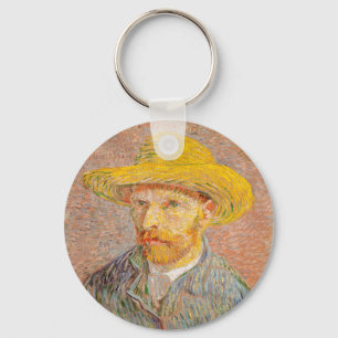 Porte-clés Autoportrait de Vincent Van Gogh avec chapeau de p