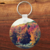 Porte-clés Autumn Foliage Pond Nature Personnalisée (Verso)
