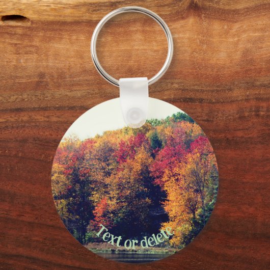 Porte-clés Autumn Foliage Pond Nature Personnalisée (Recto)