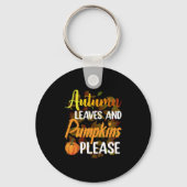 Porte-clés Autumn leaves and pumkins please funny halloween (Recto)
