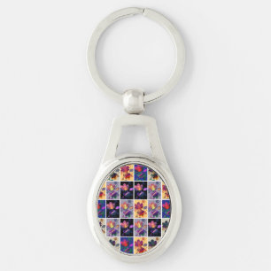 Porte-clés Autumn Leaves Rustic Patchwork