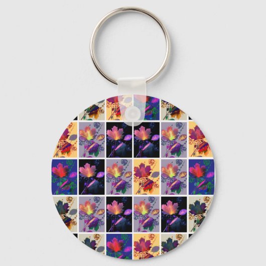 Porte-clés Autumn Leaves Rustic Patchwork (Recto)