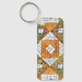 Porte-clés AUTUMN MOSAIC Rectangle Porte - clé en aluminium (Recto)