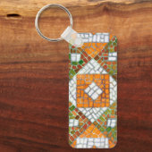 Porte-clés AUTUMN MOSAIC Rectangle Porte - clé en aluminium (Recto)