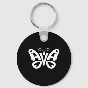 Porte-clés Ava Papillon - Art de mots de nom mignon personnal
