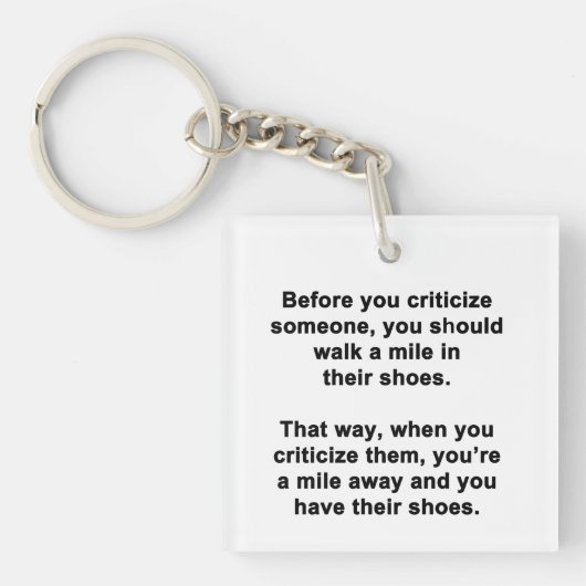 Porte-clés Avant de critiquer (Devant)