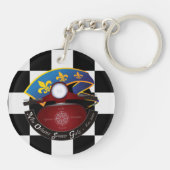 Porte-clés (avant et dos) logo sur le damier et moderne (Dos)