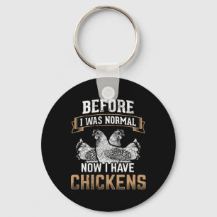 Porte-clés Avant Normal Maintenant J'ai Des Poules Fermier Pr