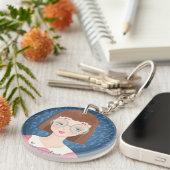 Porte-clés Avatar geek fille (Devant droit)