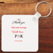 Porte-clés Avec amour ajouter lettre nom de couple merci ajou (Verso)