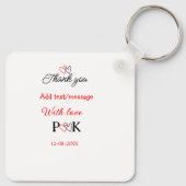 Porte-clés Avec amour ajouter lettre nom de couple merci ajou (Dos)