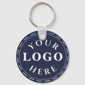 Porte-clés avec code QR et logo bleu marine (Recto)