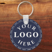Porte-clés avec code QR et logo bleu marine (Recto)