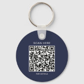 Porte-clés avec code QR et logo bleu marine (Verso)