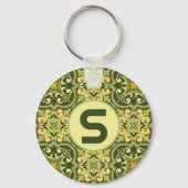 Porte-clés Avec des Azulejos initialement💚💛 olive et jaune (Recto)