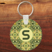 Porte-clés Avec des Azulejos initialement💚💛 olive et jaune (Recto)