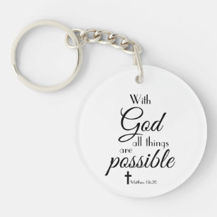 Porte-clés Avec Dieu, tout est possible Bible Verse
