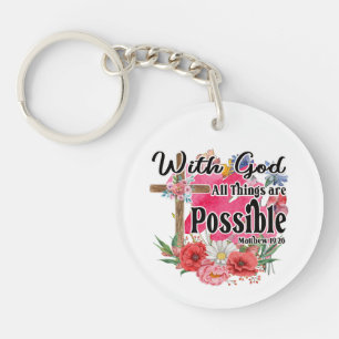 Porte-clés Avec Dieu, toutes choses sont possibles Bible chré