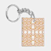 Porte-clés avec fond d'écran orange et blanc élégant (Devant gauche)