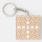 Porte-clés avec fond d'écran orange et blanc élégant (Devant)