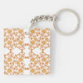 Porte-clés avec fond d'écran orange et blanc élégant (Dos)