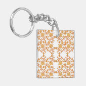 Porte-clés avec fond d'écran orange et blanc élégant (Devant gauche)
