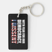 Porte-clés Avec La Peur De Notre Démocratie, Je Divise (Dos)